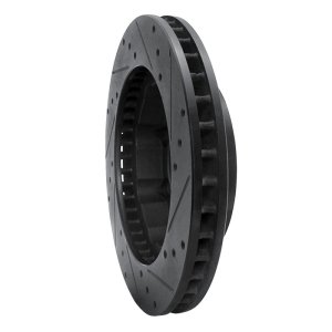Chevrolet K2500 Brake Rotor (1) - Front Left - R1 Concepts - Drilled & Slotted - Black - `88-`00